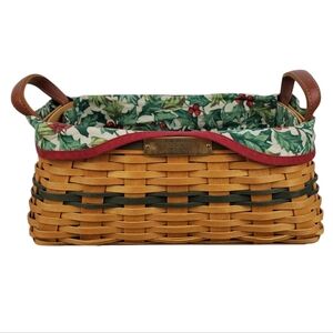 LONGABERGER 2002 Christmas Traditions Basket w/ Liner & Plastic Protector